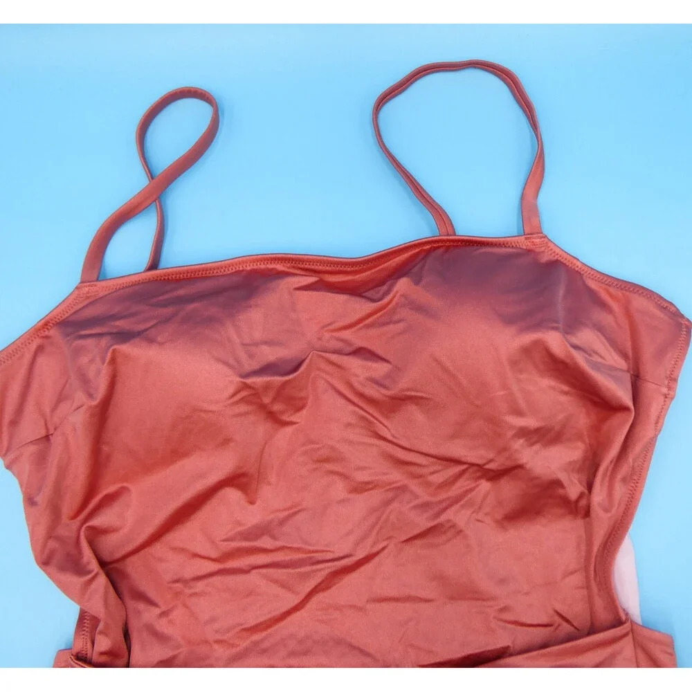 Victorias Secret XXL Rose Gold Covered Padded One Piece Tie Swimsuit Beach Women